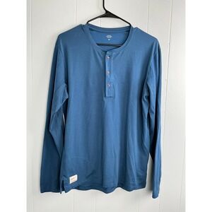 Norrona Svalbard Grandpa Shirt Mens Medium Blue Wool Blend Henley 2415-19